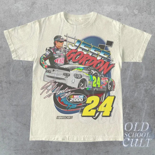 Vintage 90s Jeff Nascar Racing T-Shirt, Y2k Vintage Graphic Style Shirt, Retro Racing Graphic Tee