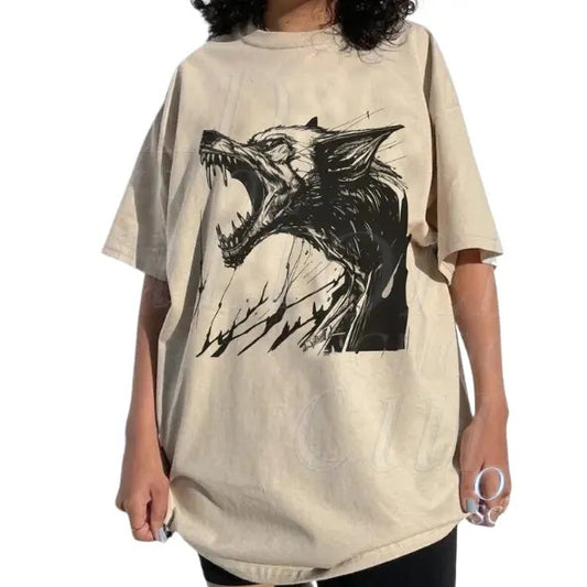 Vintage 90s Wolf Graphic T-Shirt, Wolf Shirt, Retro  Wolf Shirt, Nature Gothic Shirt, Wolf Lovers, Wolf Gift, Y2k Dark Art Grunge, Y2k, Unisex T-Shirt, Gift For Men Women Menswear Top Underwear Tshirt Streetwear