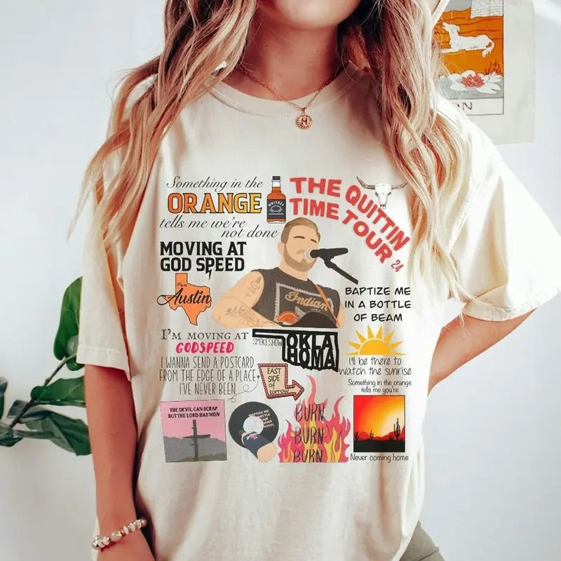 Vintage Bryan Tour 2024 T Shirt, Country Music Tour, Concert Outfit, Fans Merch, Unisex Short Sleeve Tee Shirt, Casual Clothing