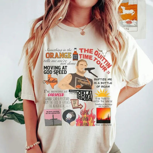 Vintage Bryan Tour 2024 T Shirt, Country Music Tour, Concert Outfit, Fans Merch, Unisex Short Sleeve Tee Shirt, Casual Clothing