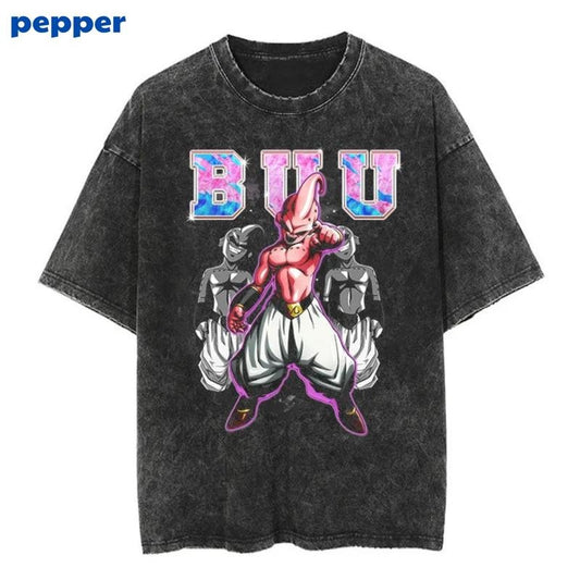 Vintage Buu Buu Shirt, Buu Buu Merch, Anime Shirt Menswear Top Underwear Streetwear Tshirt Biker Tropical Crewneck T-Shirt Round Neck