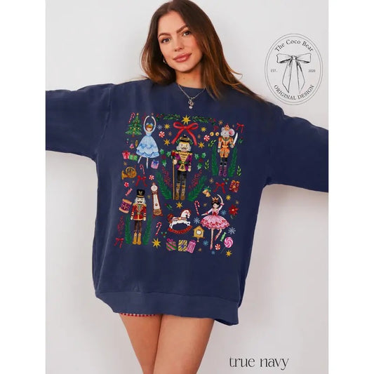 Vintage Christmas Nutcracker Sweatshirt Crewneck Holiday Party Tee Christmas Sweater Nutcracker Ballet Shirt Cottagecore Gift
