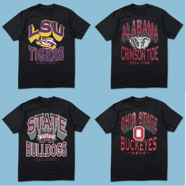 Vintage College NCAA T-Shirt All Team Unisex Crewneck, Retro Football Fan Apparel, Unisex Gift for Men Women Sports Lovers Game Day Graphic Tees