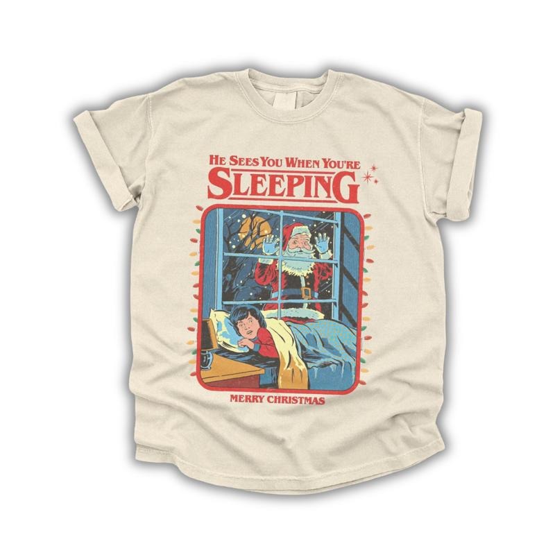 Vintage Creepy Santa Claus T-Shirt, Ugly Christmas Party Shirt, Funny Retro 90s Graphic TShirts