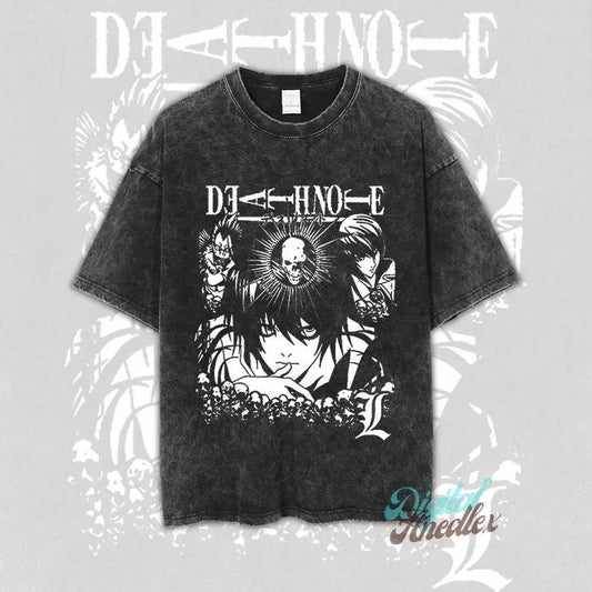 Vintage Dead Note Anime Shirt, L shirt, Anime Shirt, Anime Japanese Shirt, Manga Shirt, Otaku Gift, Oversize Anime Washed T-shirt