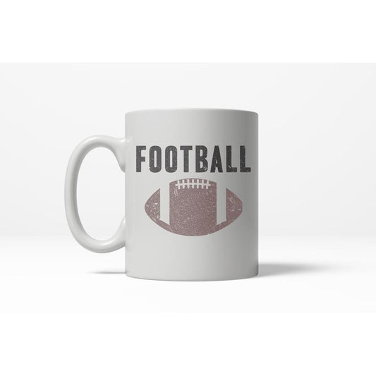Vintage Football Text Sports Distressed Football Laces Sporty Ceramic Coffee Drinking Mug - 11oz Funny Coffee Mugs Ceramic Printed Drinkware Cup