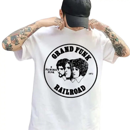 Vintage Grand Funk Railroad Band 1972 Cotton White  Shirt