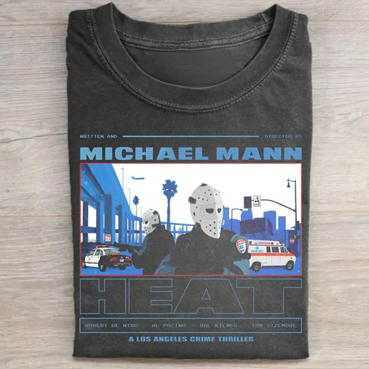 Vintage Heat Movie Graphic Tee - A Los Angeles Crime Thriller Shirt Featuring Al Pacino & Michael Mann - Iconic Movie Shirt Menswear Top