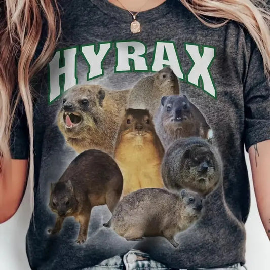 Vintage Hyrax Graphic TShirt Bootleg Hip Hop Shirt Hyrax Unisex TShirt Dierenliefhebber Cadeau voor vrouw Cadeau voor vriend Grappig dier Meme Shirt Natuur Menswear Top