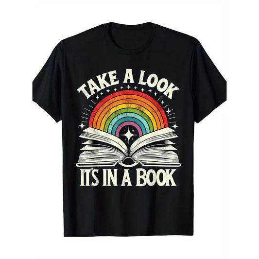 Vintage-Inspired Rainbow Book Lover T-Shirt - Perfect Gift for Parents, Grandparents on Thanksgiving, Birthdays & Christmas | Soft Cotton, Casual Fit, Machine Washable Made in USA