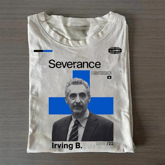Vintage Irving Severance Movie Graphic Tee - Lumon Macrodata Refinement Severance Shirt - TV Show Tee - Mark Scout Shirt - Mr Milchick Shirt - Trending TV Show Tshirt Menswear Top
