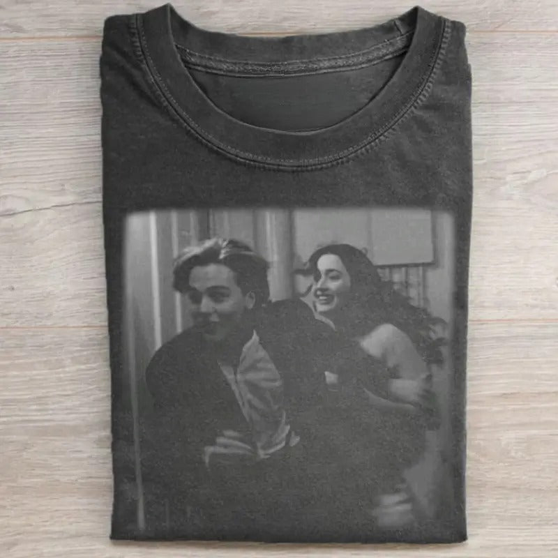 Vintage Jack Dawson and Rose Dewitt Bukater Runaway Graphic Tee - Titanic Movie Shirt - Iconic Movie Scene Shirt - Romantic Movie Shirt - Leonardo DiCaprio Menswear Top