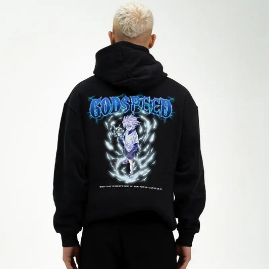 Vintage Killua X Godspeed - Hunter X Hunter Hoodie, Anime Hoodie, Anime shirt, Manga shirt, Anime shirt