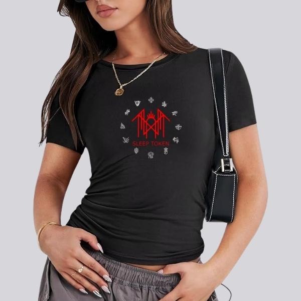 Vintage Limited Sleep Token Rose Baby Tee Made Of Bella Canvas Fabric, Gift For Rock Music Lovers, Gift For Fan, Baby Tee Bella Canvas