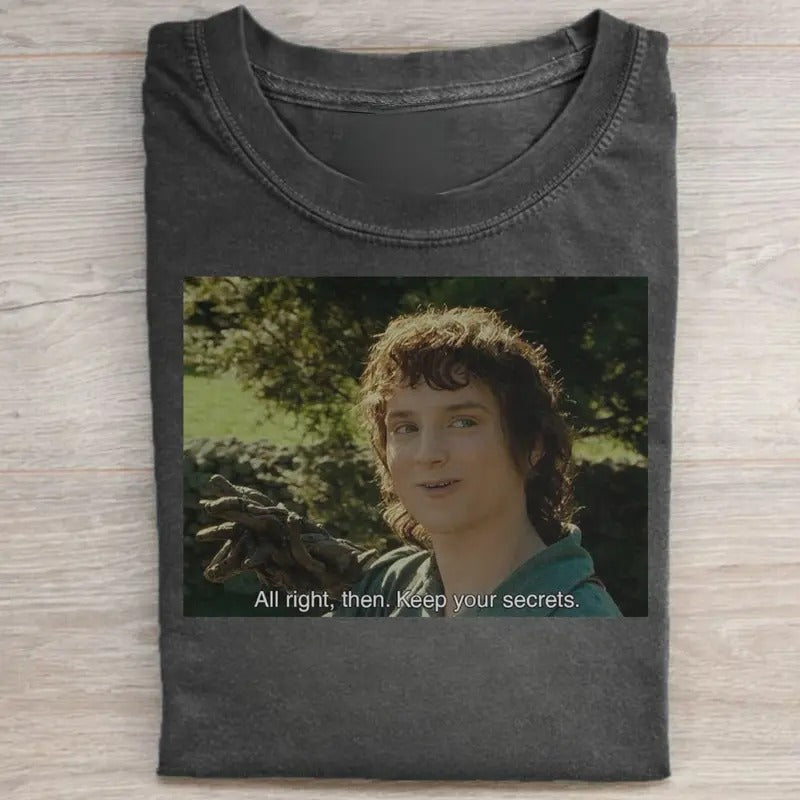 Vintage Lord of The Rings Meme Graphic Tee - The Hobbits - Frodo Baggins - Middle Earth - Menswear, Top Hoodie Shirts