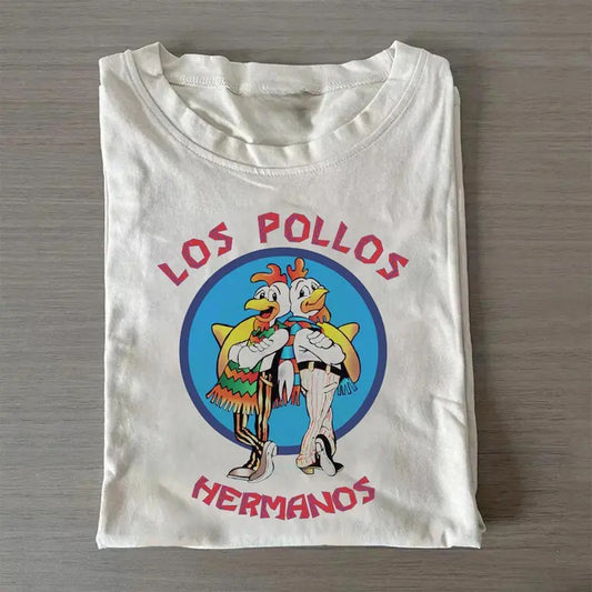 Vintage Los Pollos Hermanos Graphic Tee - Breaking Bad Movie Shirt - Better Call Saul Movie Tee - TV Show Tee - Gus Fring Shirt - Iconic Movie Scenes Shirt Streetwear Menswear Top