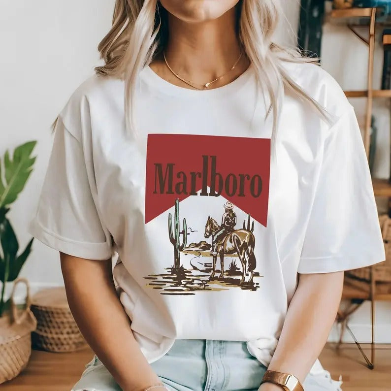 Vintage Marlboro Cowboy Wild West Shirt, Cowboy Killer Shirt, Boho Shirt, Cowboy Rodeo Tshirt, Country Music Tee Gift