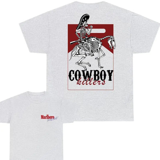 Vintage Marlboro Cowboy Wild West T-shirt, Cowboy Killer shirt, Skeleton shirt, Unisex T-shirt, Trending shirt, For you, summer tee