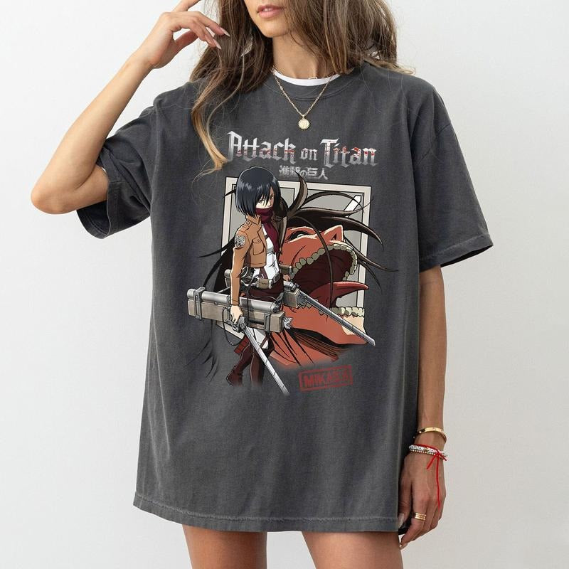 Vintage Mikasa Ackerman Shirt Mikasa Titan Shirt Mikasa Ackerman Merch Shirt Anime Shirt Anime Lover Shirt Sweatshirt, Hoodie, Tee