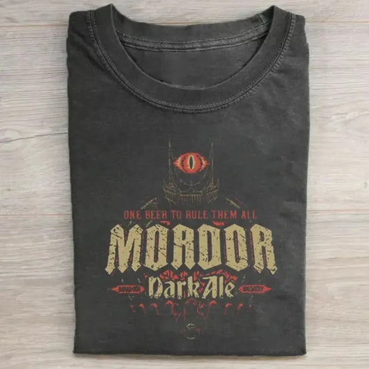 Vintage Mordor Dark Ale Graphic Tee - The Lord of The Rings Shirt - LOTR - The Hobbits - JRR Tolkien - Middle Earth - Men's Top - Menswear Hoodie Wetsuit