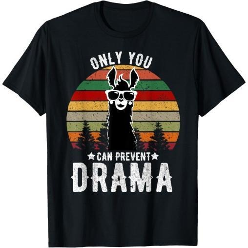 Vintage Only you can prevent drama Llama T-Shirt Made in USA