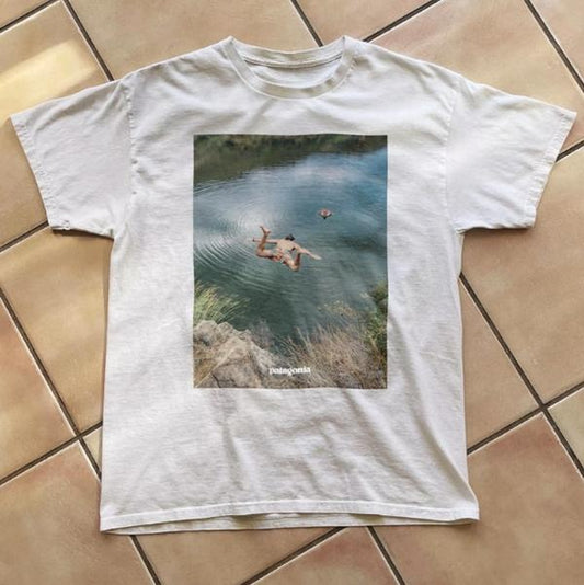 Vintage Patagonia cliff jump tee, vintage aesthetic print ad tshirt, Unisex T-Shirt, For Men Women