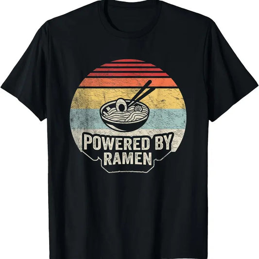 Vintage Powered By Ramen Japanese Love Anime Noodles Foodie T-Shirt
