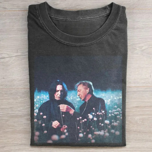 Vintage Severus Snape and Alan Rickman Enjoying Music Graphic Tee - Harry Potter Movie Tshirt - Harry Potter Wizards - Funny Shirt - Halloween Shirt - Movie Lover Shirts