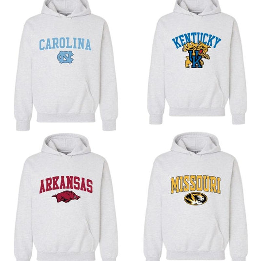 Vintage Sport Teams Collection Unisex Crewneck Ash Grey Hoodie, Graphic Team Collection Hoodie, Gift For NCAA Fans