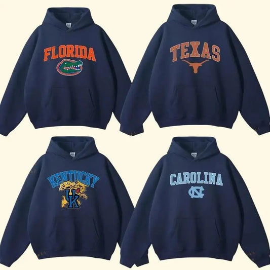 Vintage Sport Teams NCAA Collection Unisex Crewneck Navy Hoodie, Graphic Team Collection Hoodie, Gift For NCAA Fans, Pullover Long Sleeve, Unisex Hoodie men's  sweatshirts vintage  clothing