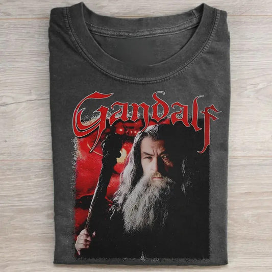 Vintage The Lord of The Rings Gandalf vs Balrog Movie Shirt - Middle Earth Hobbits LOTR Men's Top - Menswear Hoodie Wetsuit