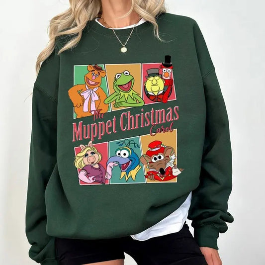 Vintage The Muppet Christmas Carol Shirt, Kermit Gonzo Rizzo Sweatshirt, Retro Christmas Holiday Shirt, Cartoon Movie Tee Shirt, Xmas Party Shirt