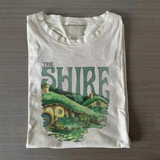 Vintage The Shire Graphic Tee - Lord of The Rings Movie Shirt - The Hobbits - Fantasy Ring Shirt - LOTR Shirt for Men - Top, Menswear Hoodie Tshirt
