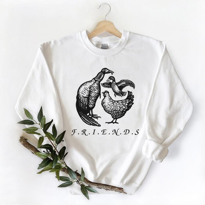Vintage Turkey Shirt, Retro Animal Lover Hunting Mallard Fall Gobbler Sweatshirt Cotton Pullover Menswear Day