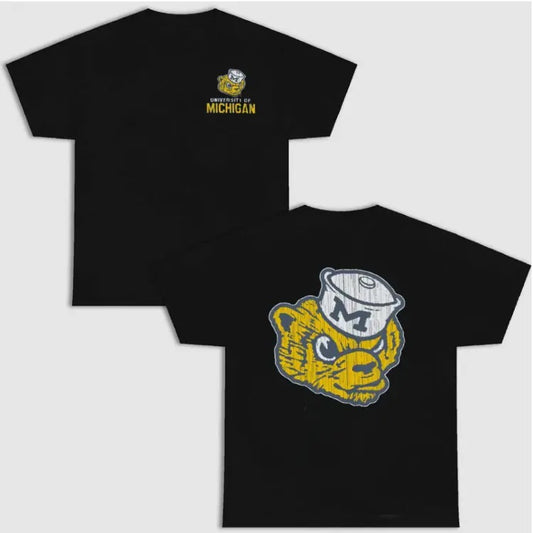 Vintage University of Michigan 2-Hit T-Shirt, NCAA Tee, Full Color T-Shirt, Unisex T- Shirt, For Men, For Women