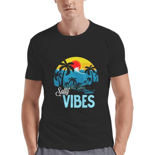 Vintage men's fashion trend crew-neck casual letter print T-shirt Made in USA