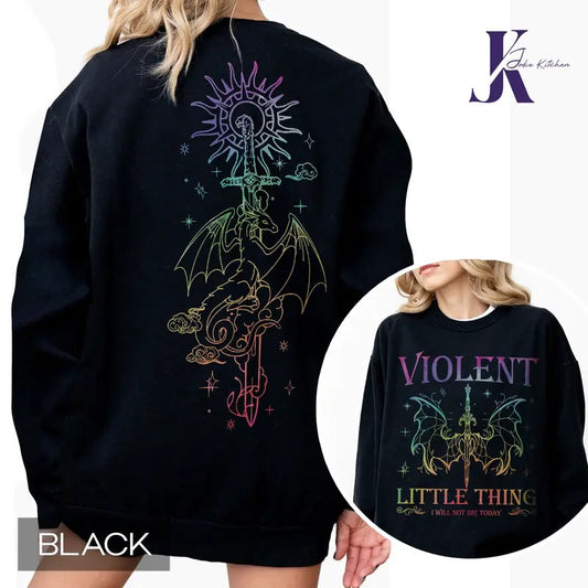 Violent Little Thing Shirt, Fourth Wing Fan Sweatshirt, Dragon Rider Sweatshirt, Book Lover Gift, Bookworm Hoodie, Bookish Sweatshirt