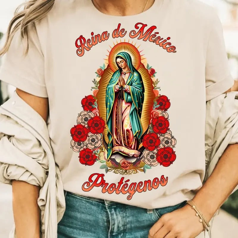 Virgin Of Guadalupe Tshirt Sweatshirt, Virgin Of Guadalupe Beach Shirt, Virgin Morena Beach , Unisex Sweater Pullover Tee