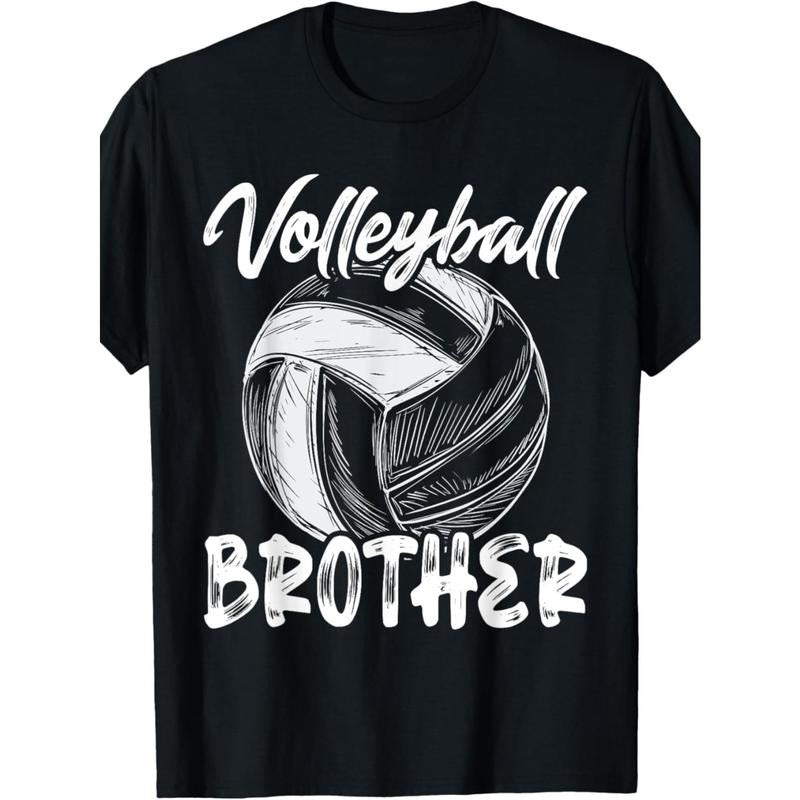 Volleyball Brother Graphic Tee for Men - Comfortable Cotton, Crew Neck, Short Sleeve - Perfect for Casual Summer Wear & Vacations made in usa