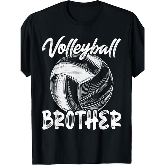 Volleyball Brother Graphic Tee for Men - Comfortable Cotton, Crew Neck, Short Sleeve - Perfect for Casual Summer Wear & Vacations made in usa