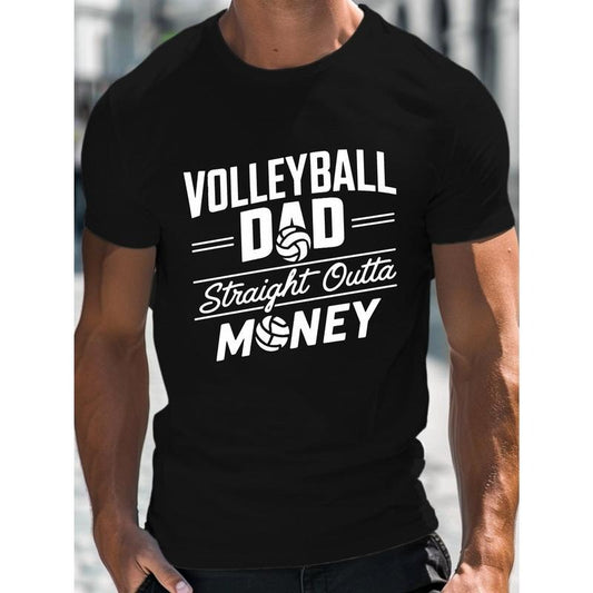 Volleyball Dad Graphic Tee - Men's Casual Cotton T-Shirt | Breathable & Soft Crew Neck, Short Sleeve, Regular Fit | Perfect for Summer Outings | Durable & Washable | Great Gift Idea made in usa