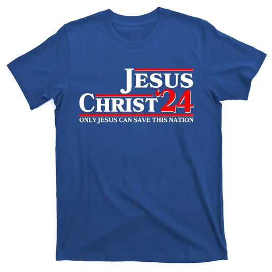 Vote Jesus Christ 2024 T-Shirt for Men - Only Jesus Can Save This Nation USA Presidential Election - Top, Menswear Crewneck Classic