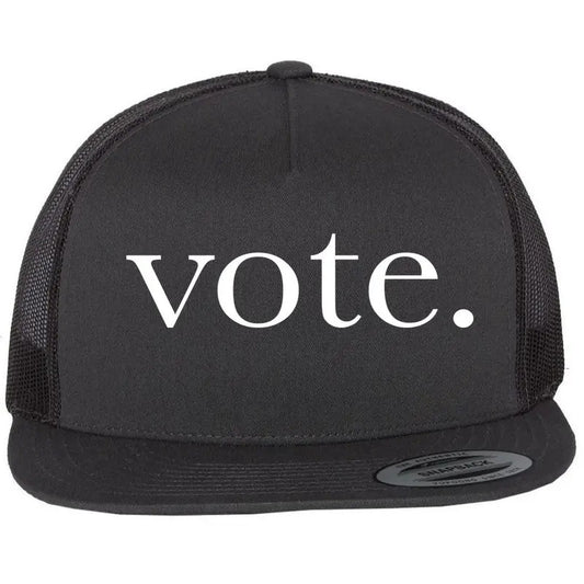 Vote Simple Logo USA United States of America Presidential Election Flat Bill Trucker Hat