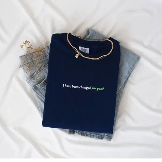 WICKED For Good Embroidered T-Shirt, Sweatshirt, Hoodie, Elphaba Green Thread Tee, Broadway Musical Theatre Unisex Crewneck