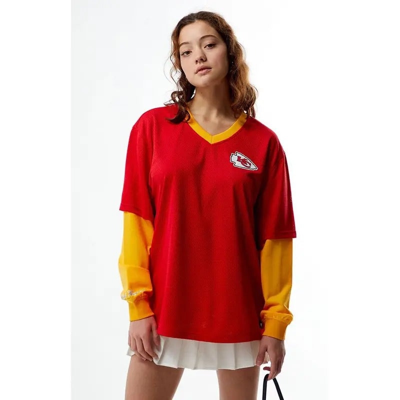 WILD COLLECTIVE Women's NFL Wild Collective x PacSun Kansas City Chiefs Mesh Long Sleeve Jersey