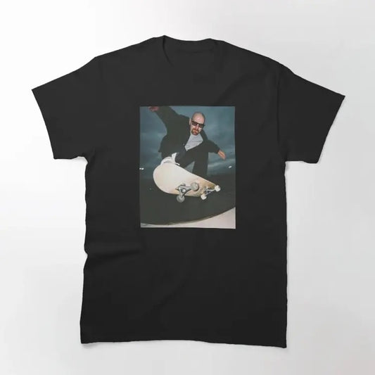 Walter White Skateboarding T-Shirt, Breaking Bad Shirt, Heisenberg, Skateboarding Shirt, Graphic Tee, Vintage Shirt, Y2K, Bootleg, 2000's Casual Fabric graphic  tee