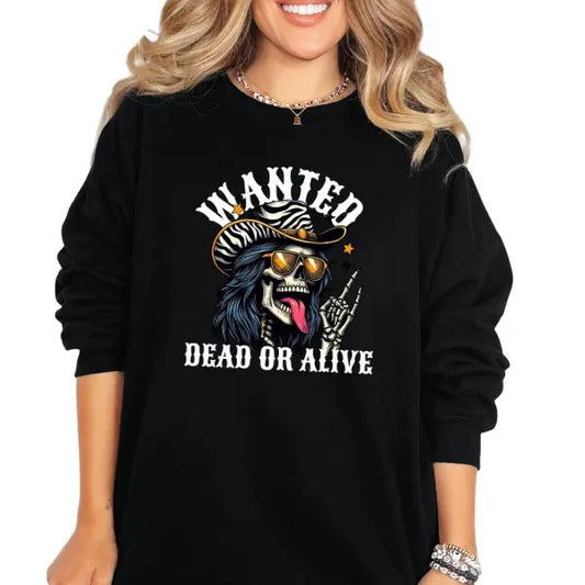 Wanted De&ad or Alive Graphic Tee, Sweatshirt & Hoodie | Music Band Casual Goth T-Shirt | Edgy Rock & Roll Streetwear | Vintage Rock Graphic T-Shirt