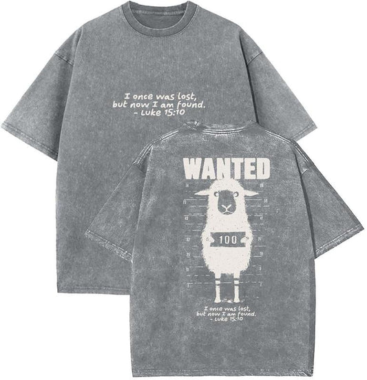 Wanted Unisex Washed T-Shirt, Christian t shirts, Vintage 90s Graphic Tee, Gift Top Womenswear Cotton Mineral Color