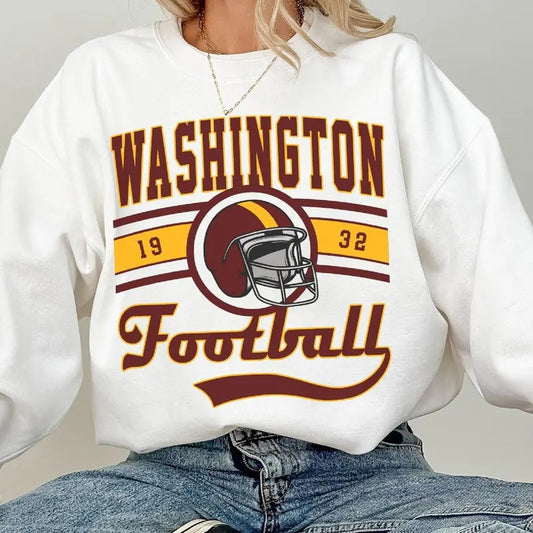 Washington Football Crewneck, Vintage Style Washington Sweatshirt, Commander Sweater, Washington Fans Gift, Washington T-Shirt