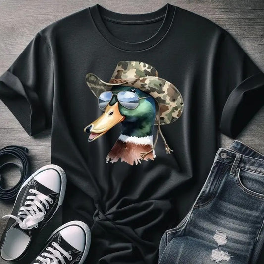 Watercolor Mallard Hunter Duck Camo Sunglasses Shirt, Camo Duck Unisex Tee for Men and Women